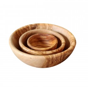 Set of 3 Bowls olive wood 10 + 16 + 22 cm