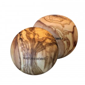2 pieces of wooden balls olive wood, 7 cm