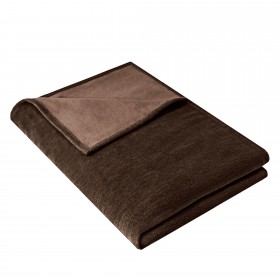 Blanket IDA made of organic cotton, 140 x 200 cm, chocolate brown