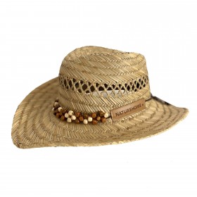 Ladies cowboy hat Inka with pearls, KU 57-59 cm