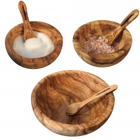 Economy sets: bowl with spoon olive wood